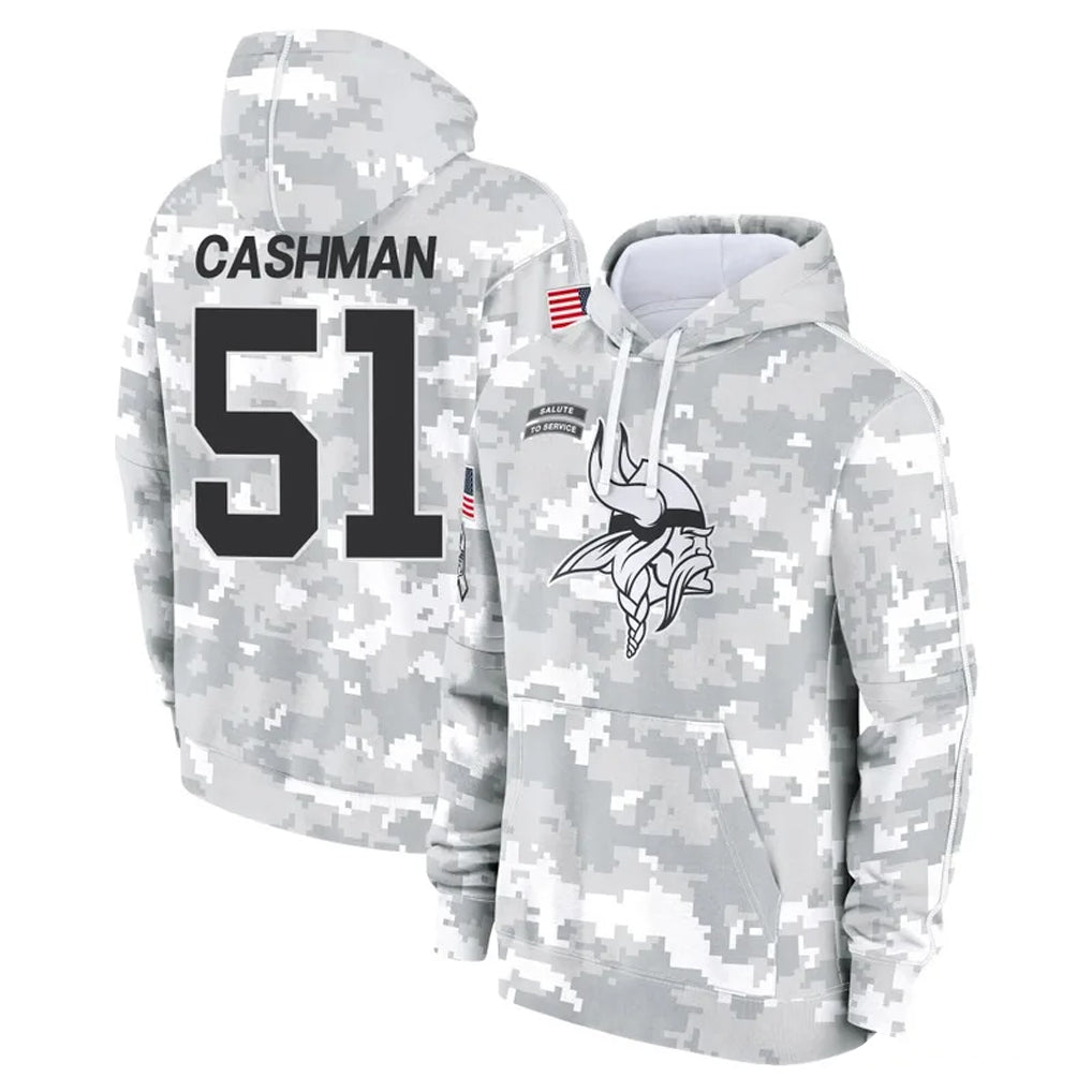 M.Vikings #51 Blake Cashman Player Arctic Camo Salute to Service Pullover Hoodies Limited Game Ldoa Stitched Jerseys