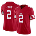SF.49ers #2 Deommodore Lenoir Player Red Limited Vapor F.U.S.E. Home Game Ldoa Stitched Jerseys