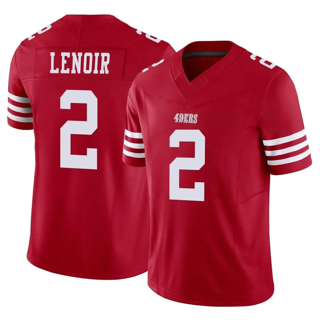 SF.49ers #2 Deommodore Lenoir Player Red Limited Vapor F.U.S.E. Home Game Ldoa Stitched Jerseys