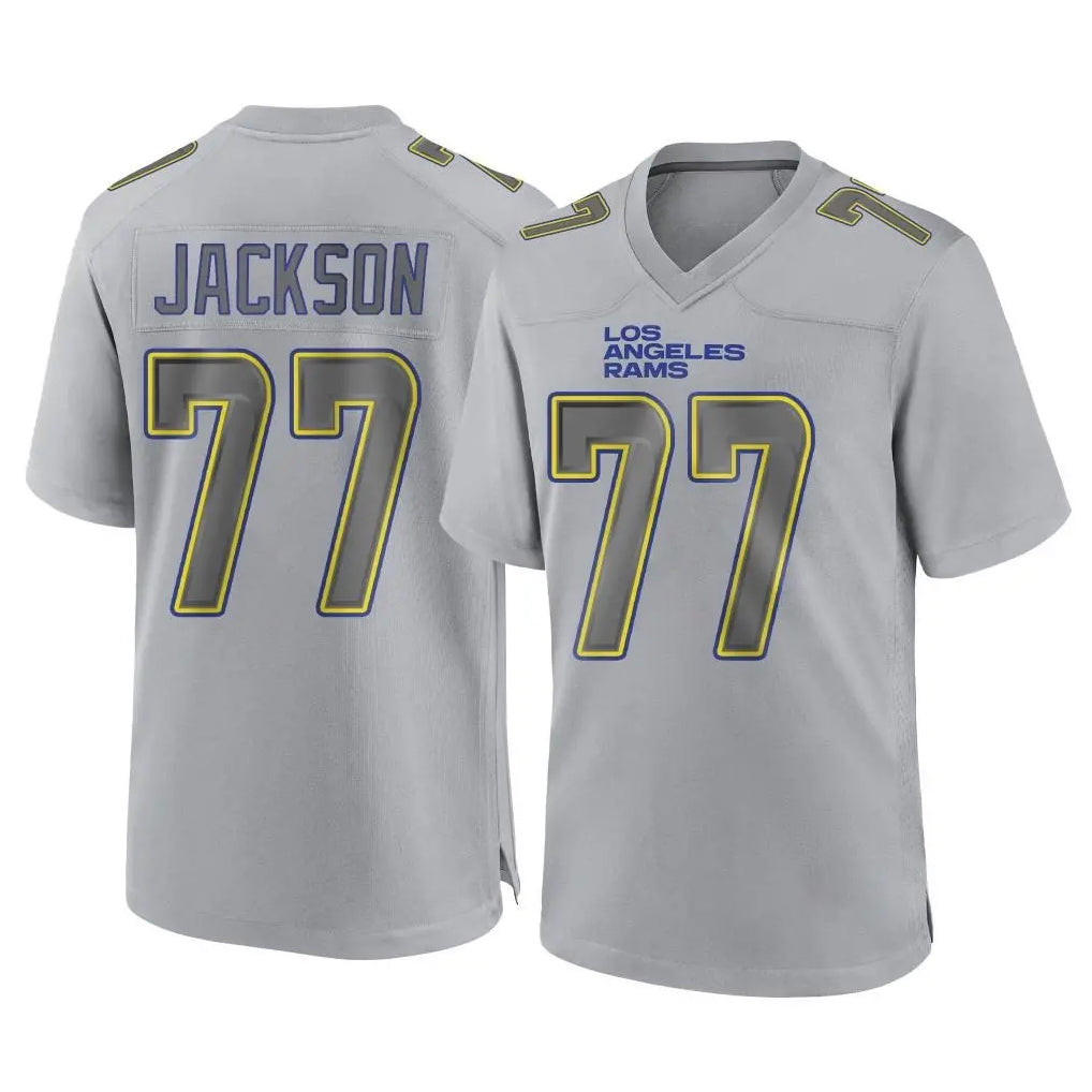 LA.Rams #77 Alaric Jackson Player Gray Atmosphere Fashion Home Game Ldoa Stitched Jerseys
