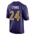 B.Ravens #24 Malaki Starks Player Purple Color Rush Game Home Ldoa Stitched Jerseys