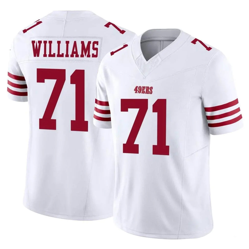 SF.49ers #71 Trent Williams Player White Limited Vapor F.U.S.E. Home Game Ldoa Stitched Jerseys
