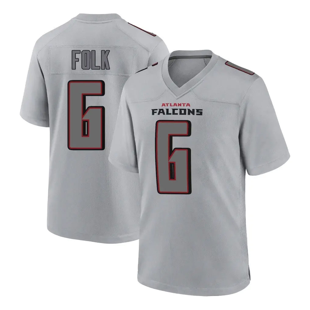A.Falcons #6 Nick Folk Player Gray Fashion Home Game Ldoa Stitched Jerseys