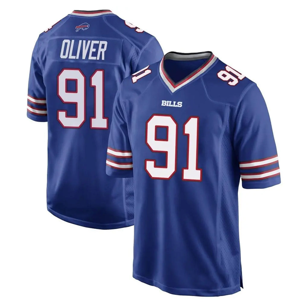 B.Bills #91 Ed Oliver Player Royal Home Game Ldoa Stitched Jerseys