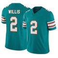 M.Dolphins #2 Malik Willis Player Aqua Limited Alternate Vapor F.U.S.E. Home Game Ldoa Stitched Jerseys