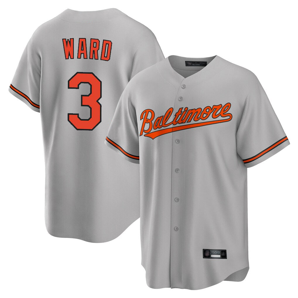 B.Orioles #3 Taylor Ward Player Gray Home Game Ldoa Stitched Jerseys