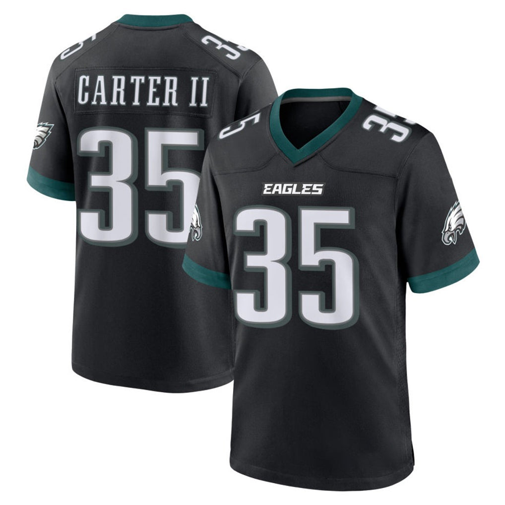 P.Eagles #35 Michael Carter II Player Black Game Home Ldoa Stitched Jerseys