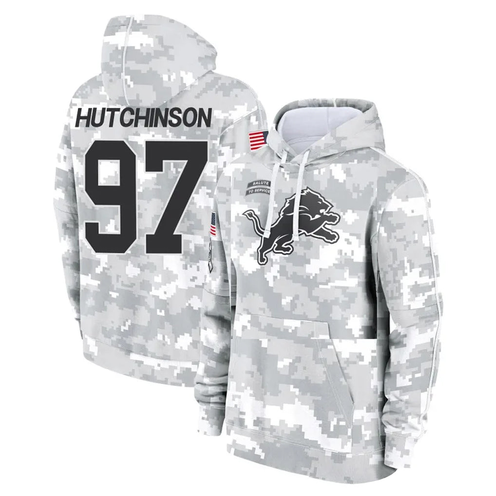 D.Lions #97 Aidan Hutchinson Player Arctic Camo Salute to Service Hoodies Limited Game Ldoa Stitched Jerseys