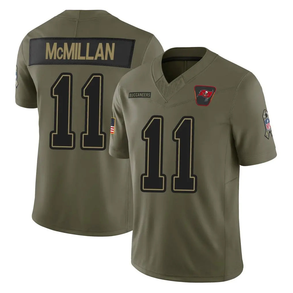 TB.Buccaneers #11 Jalen McMillan Player Olive 2025 Salute To Service Limited Home Game Ldoa Stitched Jerseys