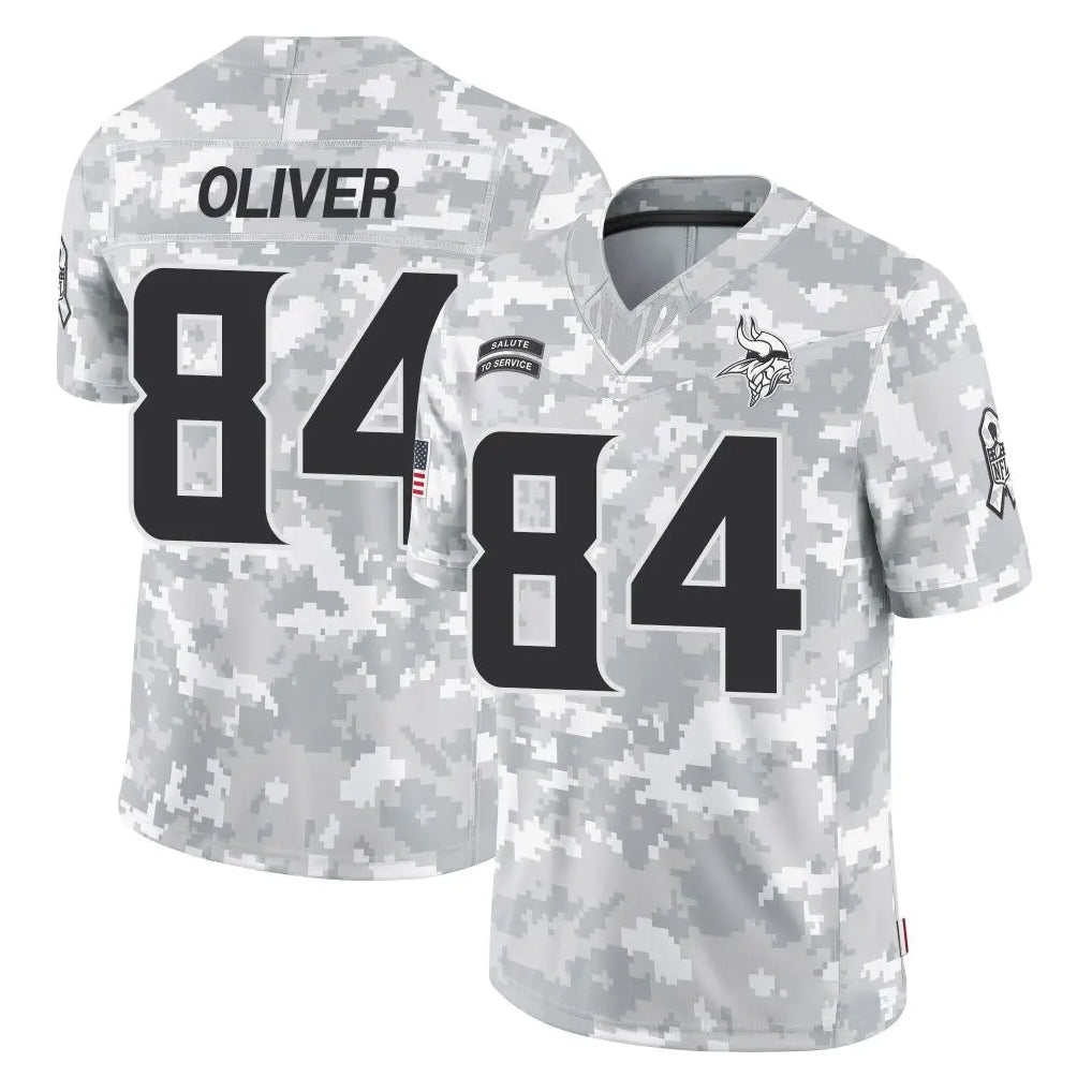 M.Vikings #84 Josh OliverPlayer Arctic Camo Salute To Service Limited Game Ldoa Stitched Jerseys