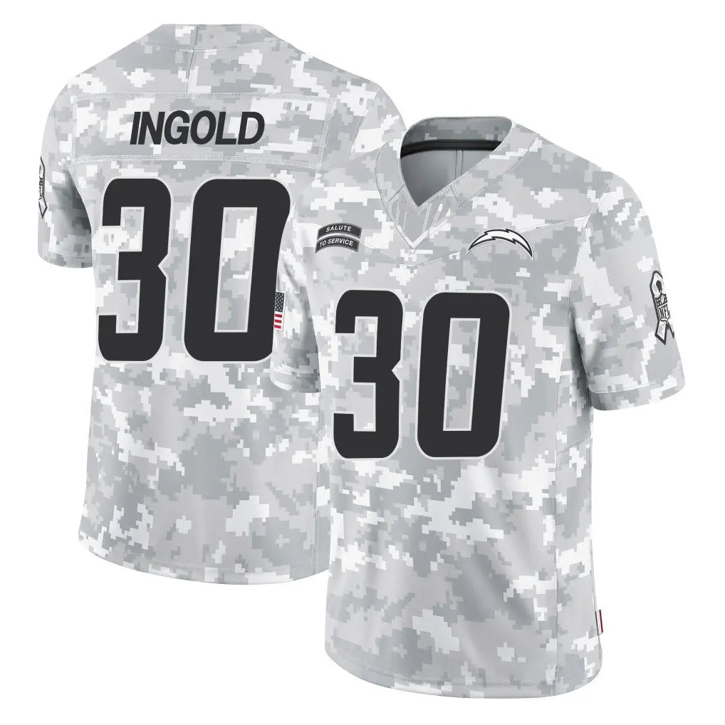 LA.Chargers #30 Alec Ingold Player Arctic Camo Salute To Service Limited Game Ldoa Stitched Jerseys