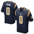 LA.Rams #0 Byron Young Player Navy Home Game Ldoa Stitched Jerseys