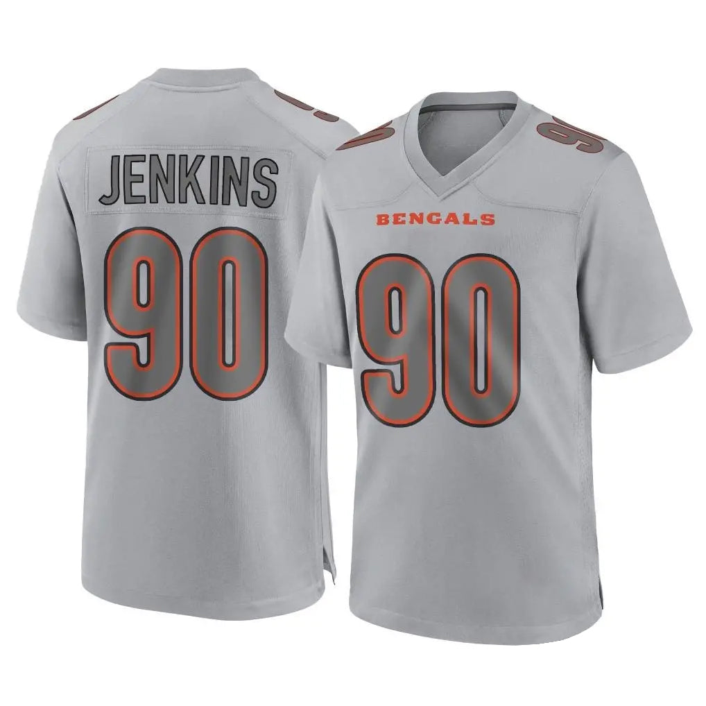 C.Bengals #90 Kris Jenkins Jr Player Gray Atmosphere Fashion Game Ldoa Stitched Jerseys