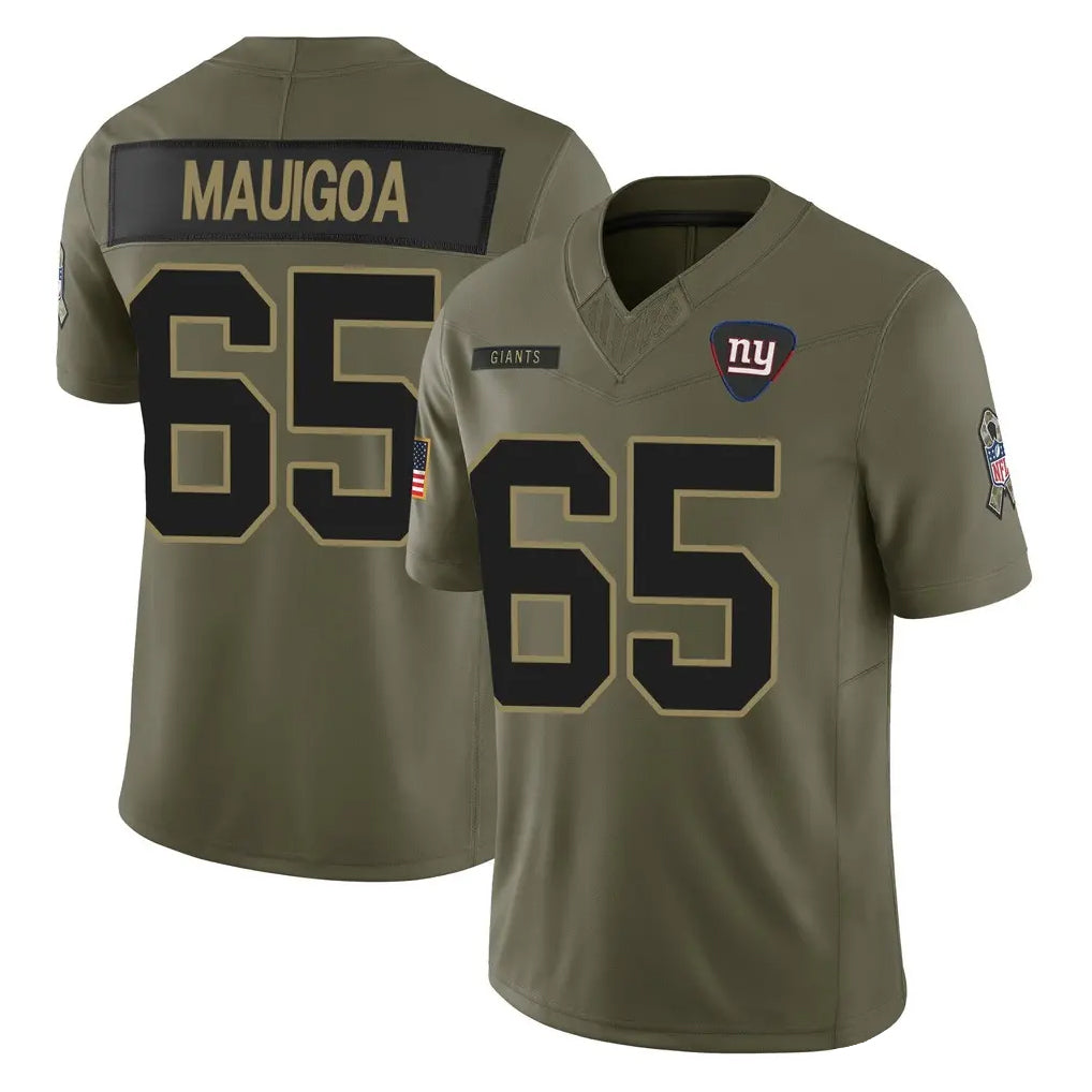 NY.Giants #65 Francis Mauigoa Player Olive 2025 Salute To Service Limited Ldoa Stitched Jerseys