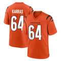 C.Bengals #64 Ted Karras Player Orange Home Game Ldoa Stitched Jerseys