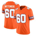 D.Broncos #60 Luke Wattenberg Player Orange Limited Alternate Vapor F.U.S.E. Throwback Game Ldoa Stitched Jerseys