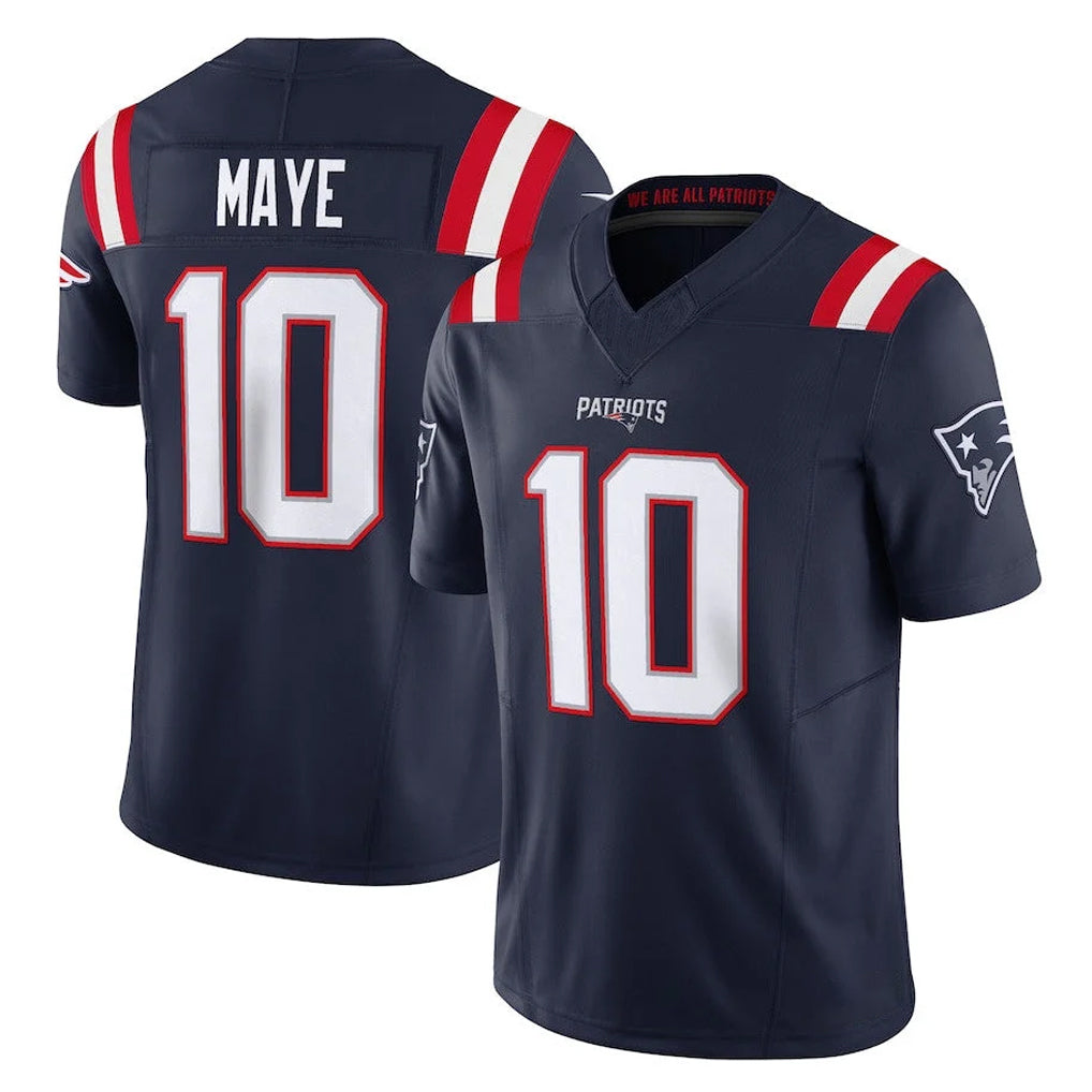 NE.Patriots #10 Drake Maye Player Navy Limited Vapor F.U.S.E. Home Game Ldoa Stitched Jerseys