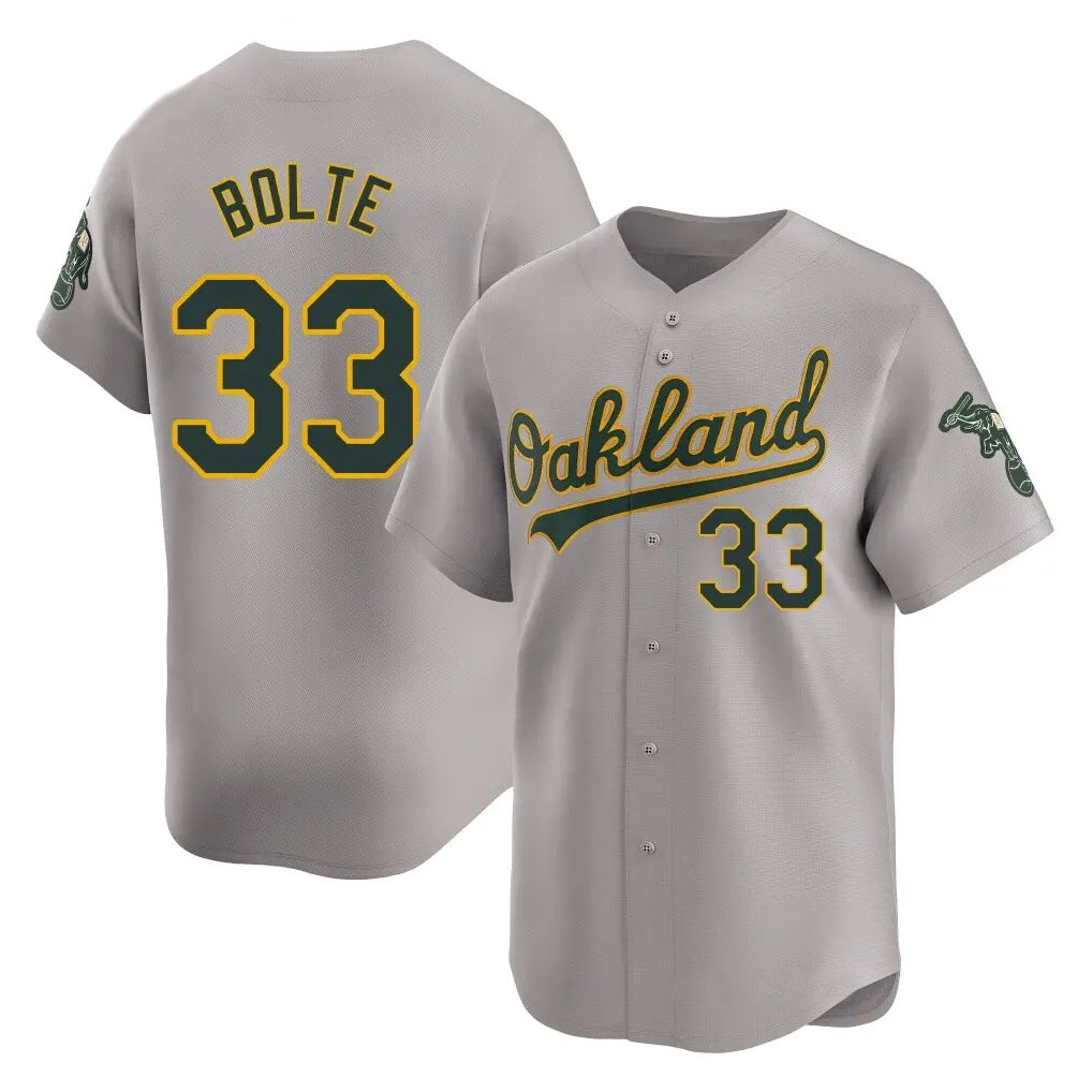 Athletics #33 Henry Bolte Player Gray Road Limited Home Game Ldoa Stitched Jerseys