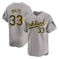 Athletics #33 Henry Bolte Player Gray Road Limited Home Game Ldoa Stitched Jerseys