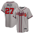 A.Braves #27 Austin Riley Player Gray Home Game Ldoa Stitched Jerseys