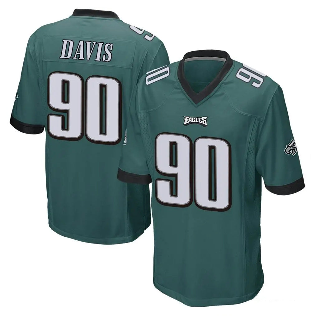 P.Eagles #90 Jordan Davis Player Team Color Green Home Game Ldoa Stitched Jerseys