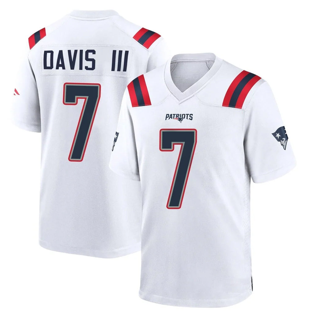 NE.Patriots #7 Carlton Davis III Player White Home Game Ldoa Stitched Jerseys