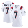 NE.Patriots #7 Carlton Davis III Player White Home Game Ldoa Stitched Jerseys