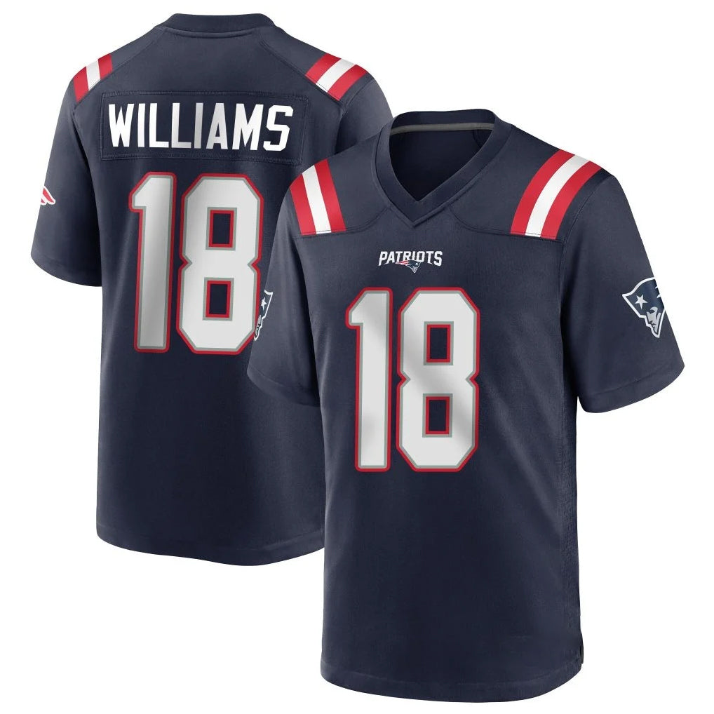 NE.Patriots #18 Kyle Williams Player Navy Home Game Ldoa Stitched Jerseys