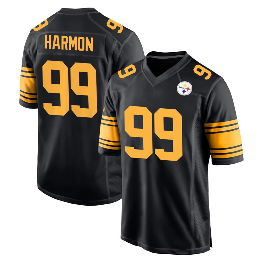 P.Steelers #99 Derrick Harmon Player Black Color Rush Home Game Ldoa Stitched Jerseys