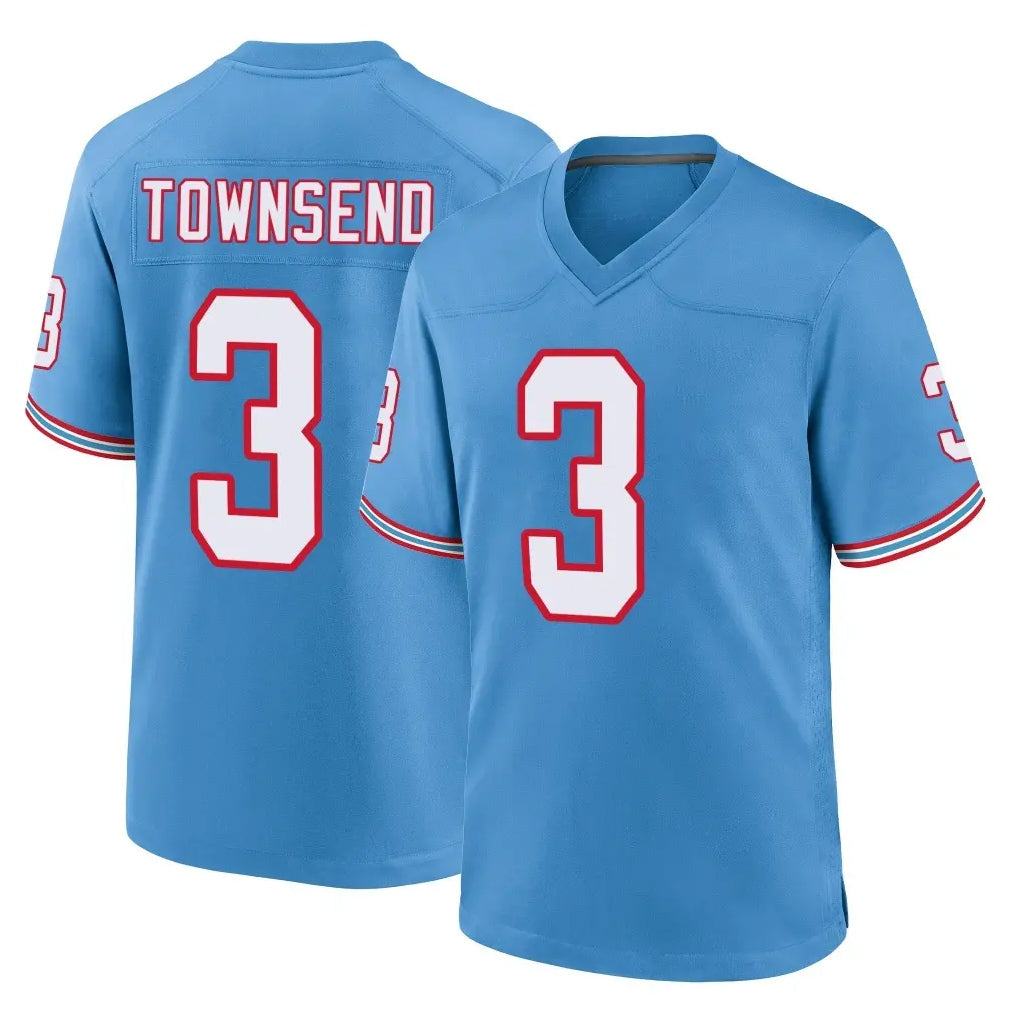 T.Titans #3 Tommy Townsend Player Light Blue Oilers Throwback Home Game Ldoa Stitched Jerseys
