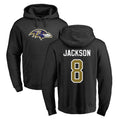 B.Ravens #8 Lamar Jackson Player Black Pullover Hoodie Ldoa Stitched Jerseys