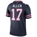 B.Bills #17 Josh Allen Player Navy Inverted  Legend Game Ldoa Stitched Jerseys