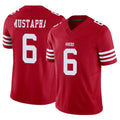 SF.49ers #6 Malik Mustapha Player Red Limited Vapor F.U.S.E. Home Game Ldoa Stitched Jerseys