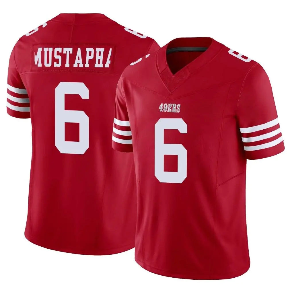 SF.49ers #6 Malik Mustapha Player Red Limited Vapor F.U.S.E. Home Game Ldoa Stitched Jerseys