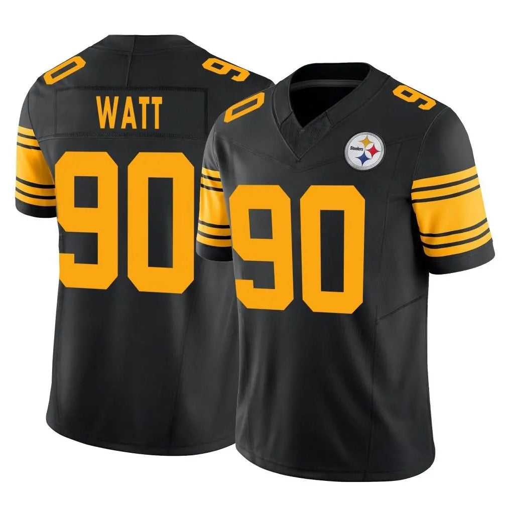 P.Steelers #90 T.J. Watt Player Black Limited 2nd Alternate Vapor F.U.S.E. Home Game Ldoa Stitched Jerseys
