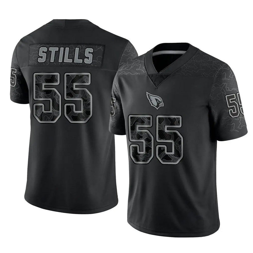 A.Cardinals #55 Dante Stills Player Black RFLCTV Limited Home Game Ldoa Stitched Jerseys