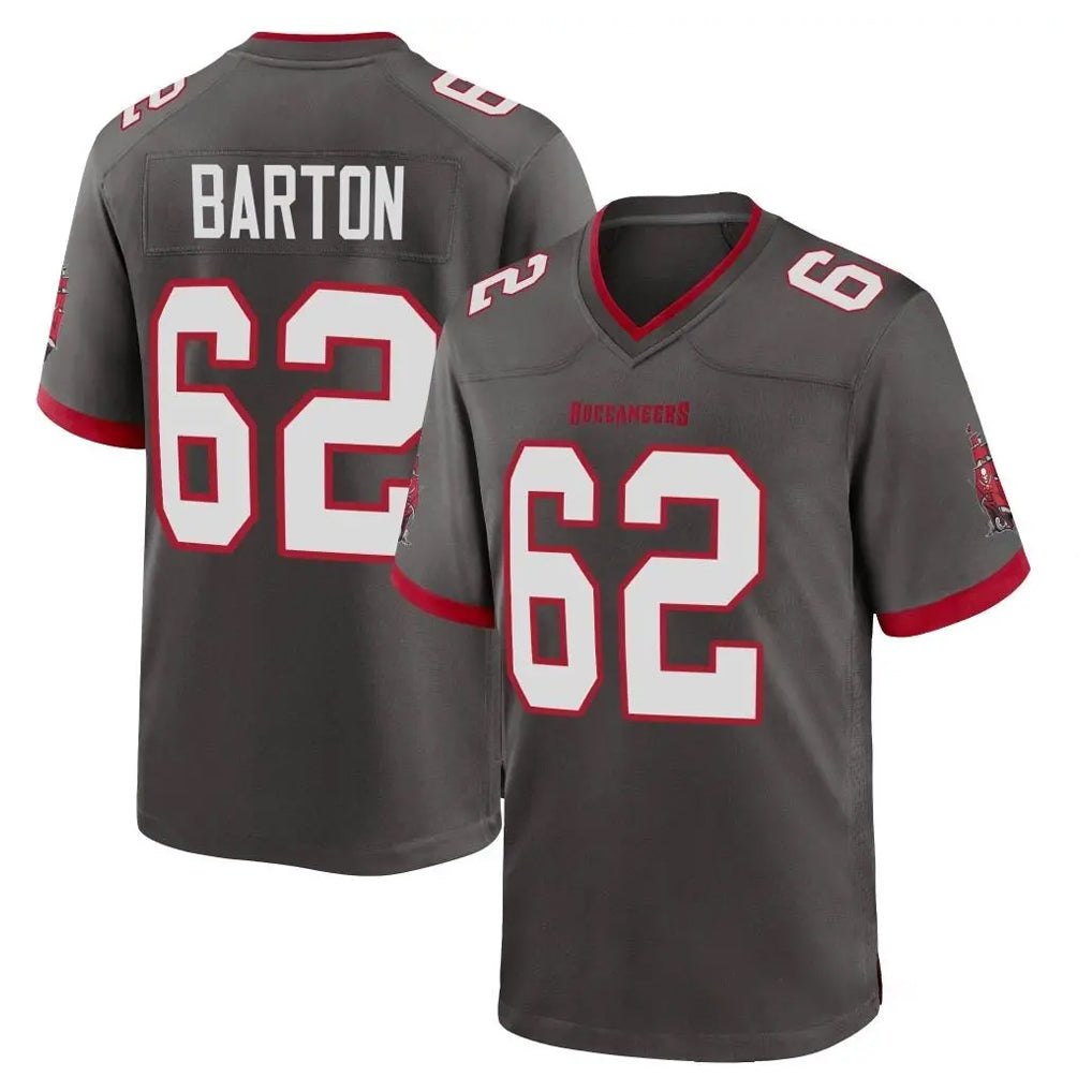 TB.Buccaneers #62 Graham Barton Player Pewter Alternate Home Game Ldoa Stitched Jerseys
