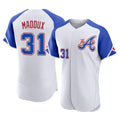 A.Braves #31 Greg Maddux Player White City Connect Limited Elite Home Game Ldoa Stitched Jerseys