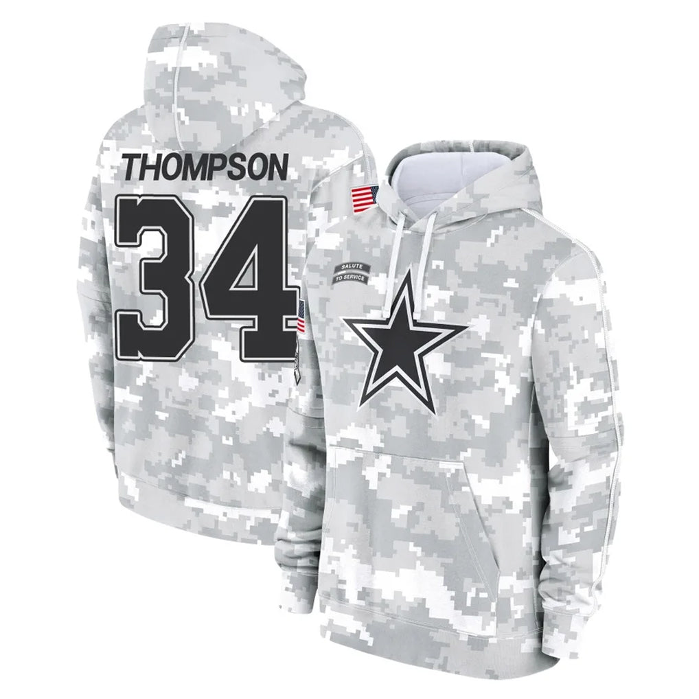 D.Cowboys #34 Jalen Thompson Player Arctic Camo Salute to Service Hoodies Limited Game Ldoa Stitched Jerseys
