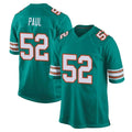 M.Dolphins #52 Patrick Paul Player Aqua Alternate Home Game Ldoa Stitched Jerseys