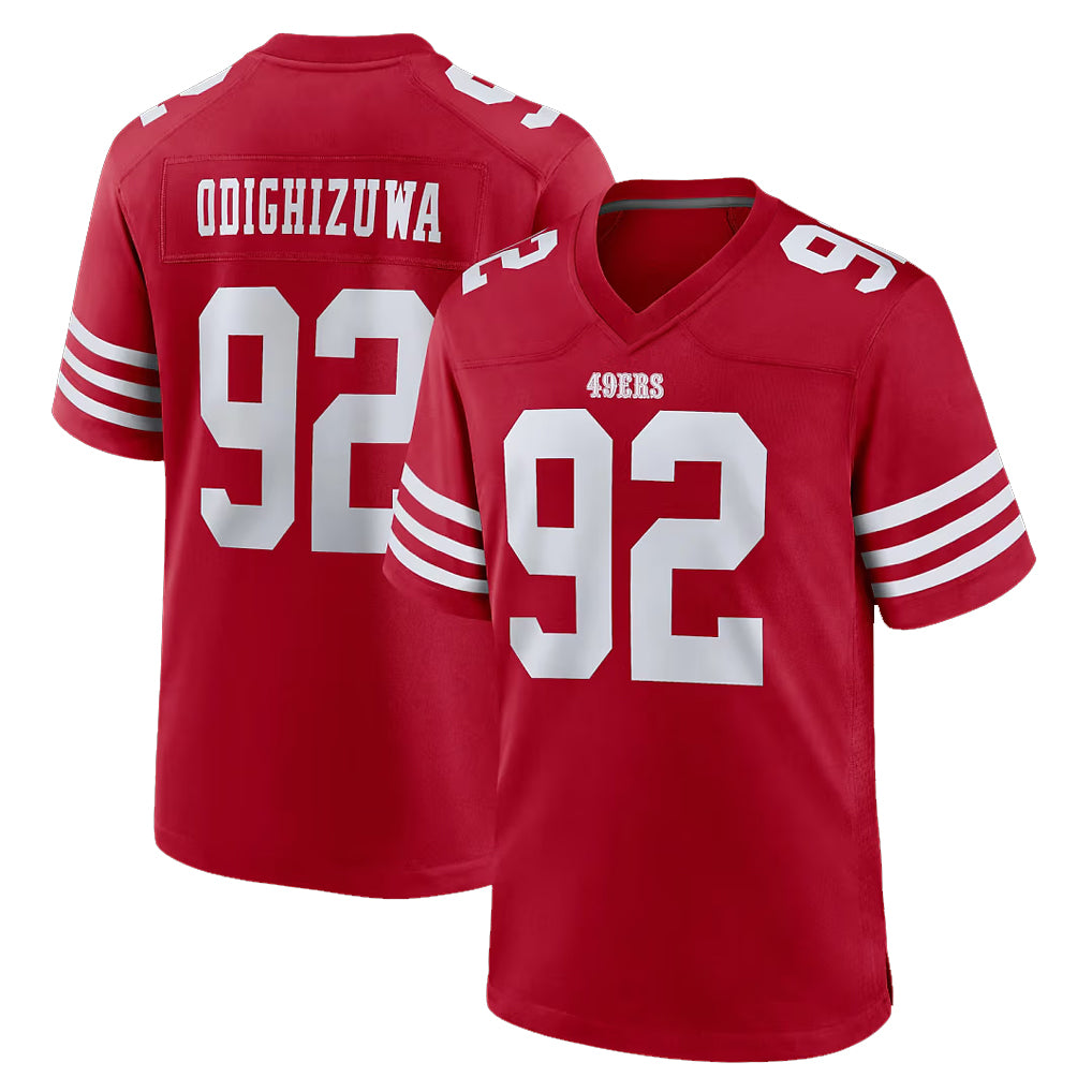 SF.49ers #92 Osa Odighizuwa Player Red Game Home Ldoa Stitched Jerseys