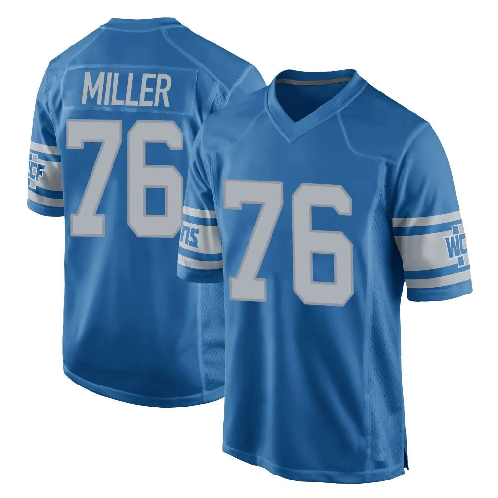 D.Lions #76 Blake Miller Player Blue Vapor Untouchable Throwback Game Ldoa Stitched Jerseys