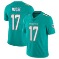 M.Dolphins #17 Trey Moore Player Aqua Limited Vapor Untouchable Home Game Ldoa Stitched Jerseys