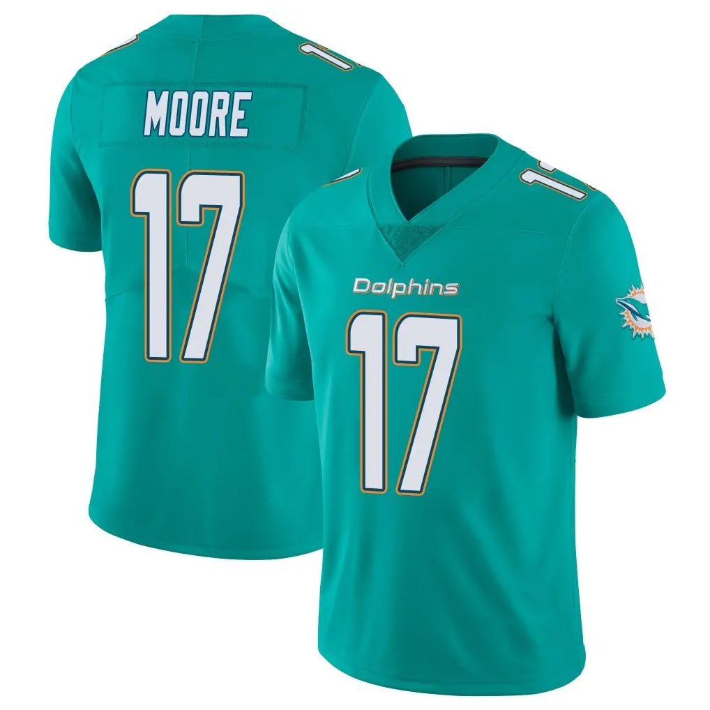 M.Dolphins #17 Trey Moore Player Aqua Limited Vapor Untouchable Home Game Ldoa Stitched Jerseys