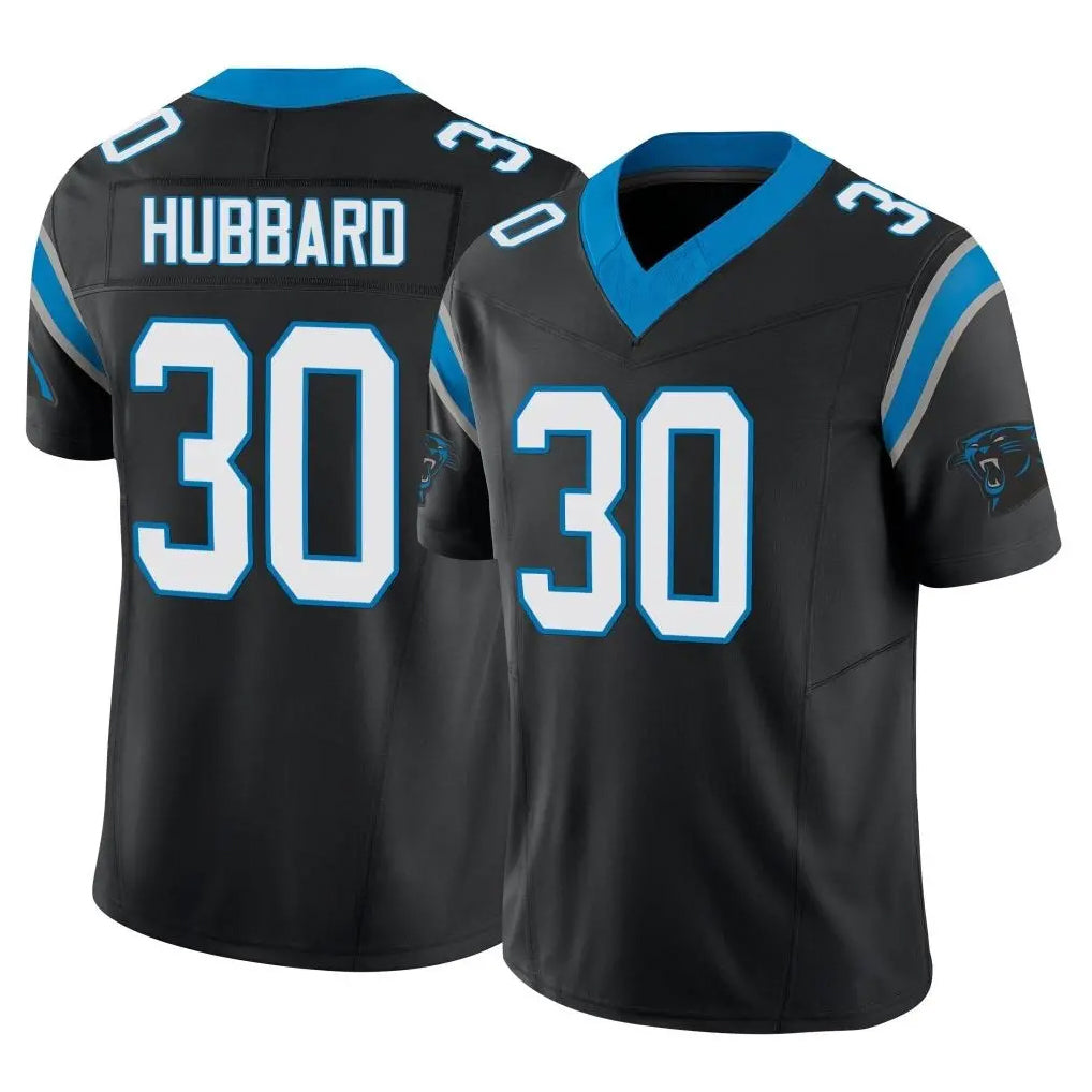 C.Panthers #30 Chuba Hubbard Player Black Vapor F.U.S.E. Limited Home Game Ldoa Stitched Jerseys