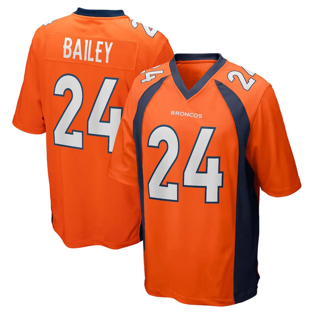 D.Broncos #24 Champ Bailey Player Orange Color Home Game Ldoa Stitched Jerseys