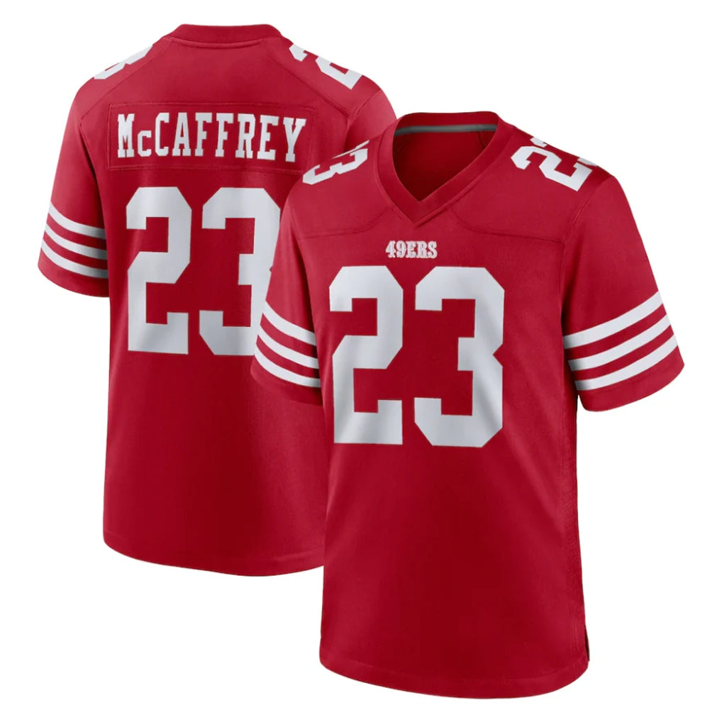 SF.49ers #23 Christian McCaffrey Player Red Game Home Ldoa Stitched Jerseys