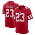 SF.49ers #23 Christian McCaffrey Player Red Game Home Ldoa Stitched Jerseys