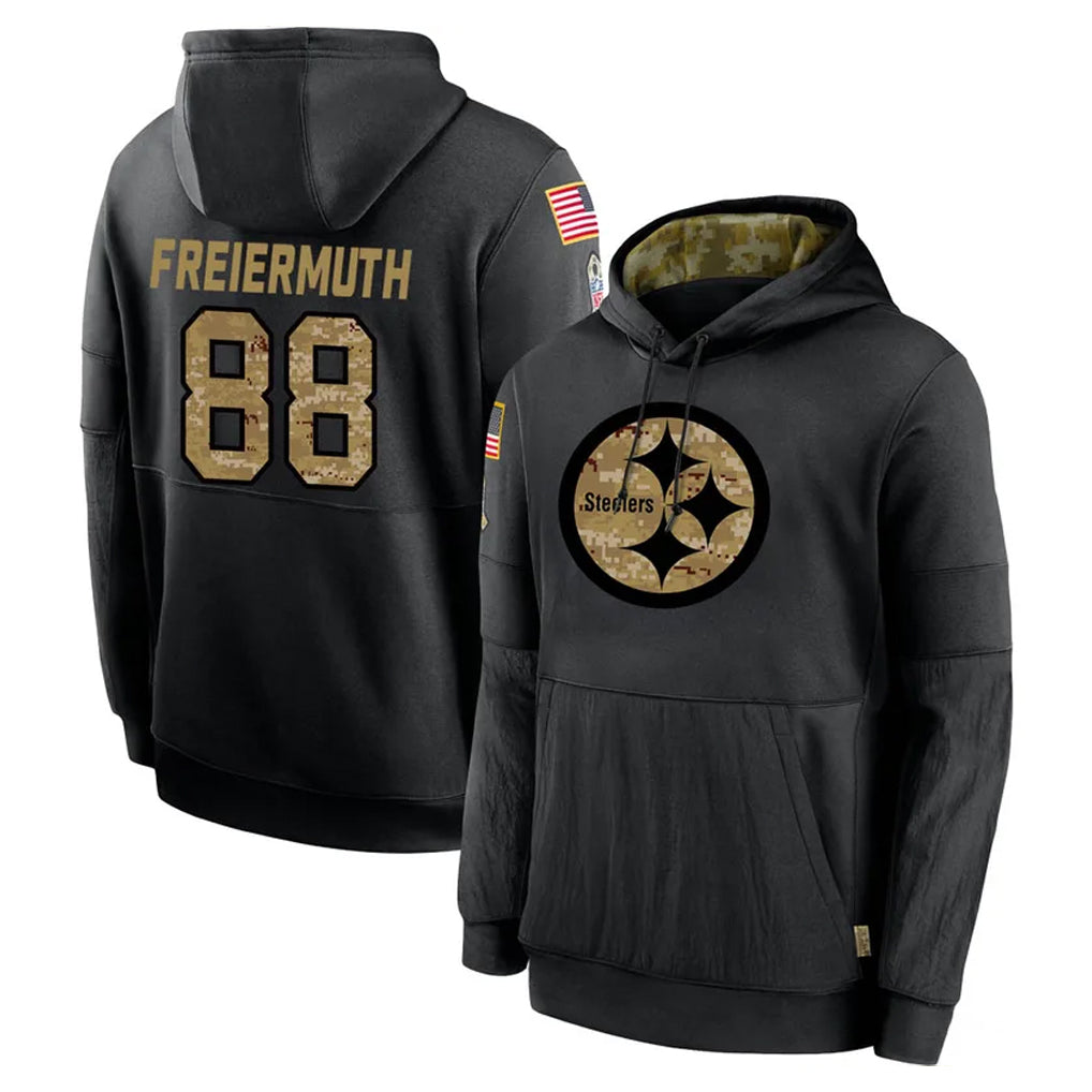 P.Steelers #88 Pat Freiermuth Player Black Salute to Service Hoodies Limited Game Ldoa Stitched Jerseys