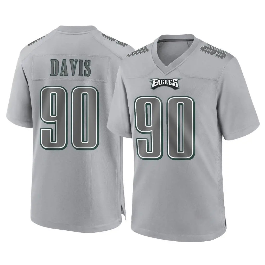 P.Eagles #90 Jordan Davis Player Gray Atmosphere Fashion Home Game Ldoa Stitched Jerseys